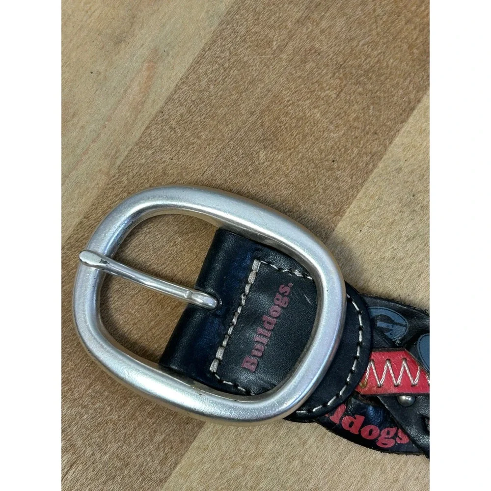 Fossil‎ Belt Mens Large Red Black Georgia Bulldogs Dawgs Braided Leather